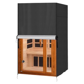 Safipotts Outdoor 1- to 2-Person Sauna Cover, Heavy Duty Waterproof Sauna Cover for Dynamic Barcelona Wood Infrared Home Saunas,(Black, only cover) (39.8"Lx37.4"Wx72.8"H)