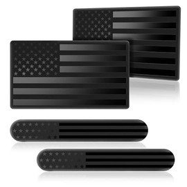 3D Metal American Flag Decal, Black USA Flag Emblem Sticker for Car, Truck, SUV, Motorcycle, Patriotic Car Badges, Bumper, Window, Fender Accessories 