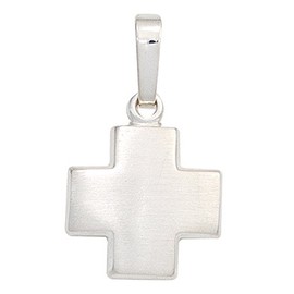 Jobo Pendant Cross Rhodium-Plated 925 Sterling Silver Frosted [Jewellery]