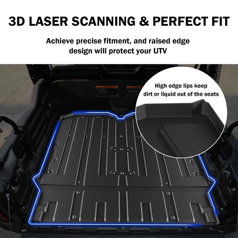 XATVXUTV TPE Bed Mat Liner for Honda Pioneer 700-4 2014-2025,