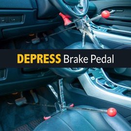 AUTOSOLO Adjustable Steering Wheel Holder & Brake Pedal Depressor - Universal Fit for Cars, Trucks, and SUVs