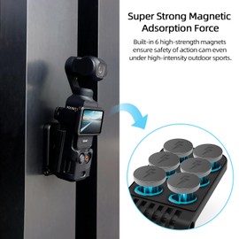 Magnetic Mount Stand Adapter Compatible with DJI Osmo Pocket 3, Accessories Magnet Mount Suction Clamp 180° Adjustable Handle 1/4″ Screw Adapter- 1 Pack