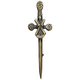 Celtic Kilt Pin with St Andrew Badge Design Antique Finish