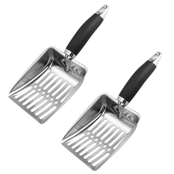 2 Pcs Cat Litter Scoop, Stainless Steel Cat Litter Tray