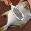 Stainless Steel Fish Scale Remover, Manual Fish Scaler with Wood