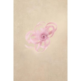 BABEYOND Fascinators Hats for Women - Tea Party Hats Kentucky Elegant Tulle Feather Bridal Wedding Ribbon Headband Hair Clip Light Pink