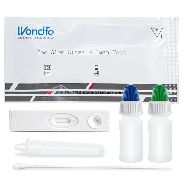 Wondfo Strep A Test 2 Tests Rapid Strep Test Strep Throat Swab Test Kit Cassette