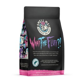 Bones Coffee Company What the Fluff?! Berry Cotton Candy Ground Coffee Beans, Low Acid Flavored Coffee, Made with Arabica Coffee Beans, Medium Roast Gourmet Coffee (12 oz)