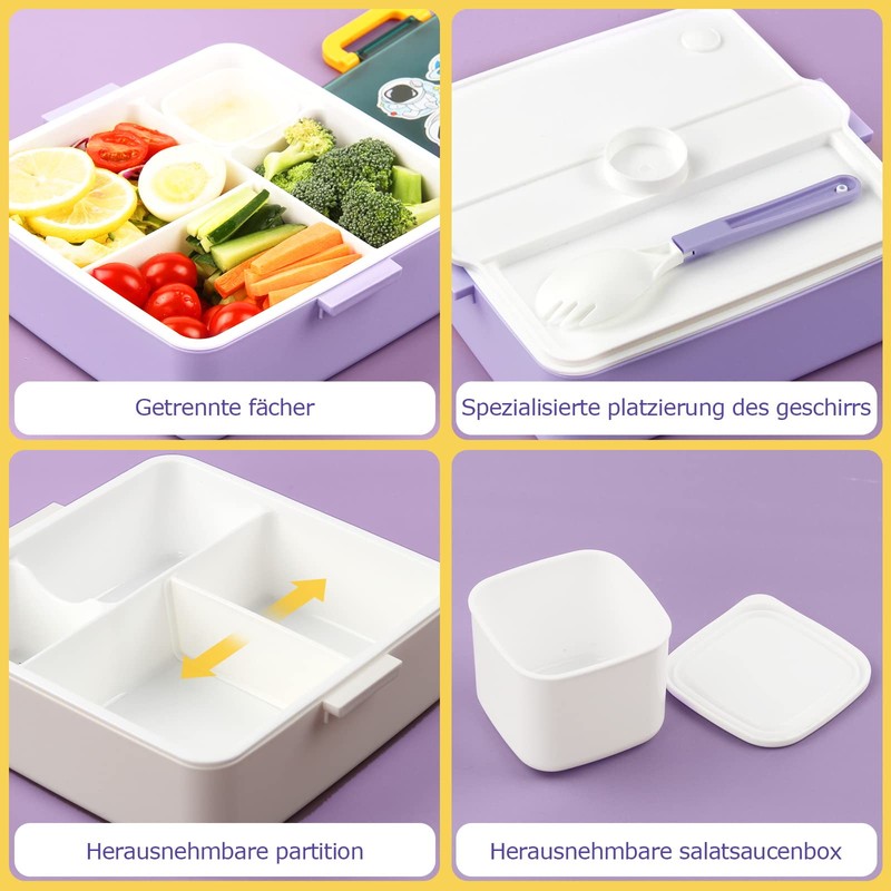 MVKV Brotdose Kinder mit Fächern - Lunchbox Erwachsene Kinder -