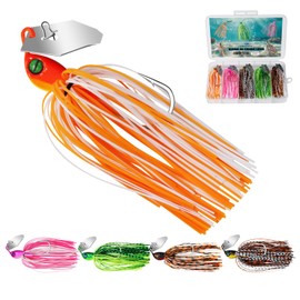 CWSDXM Bladed Jig Fishing Lures, Multi-Color Kits, Irresistible Vibrating Action, Sticky-Sharp Heavy-Wire Needle Point Hooks