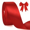 Red Ribbon 1-1/2 Inches Wide 100 Yards Red Satin Ribbon