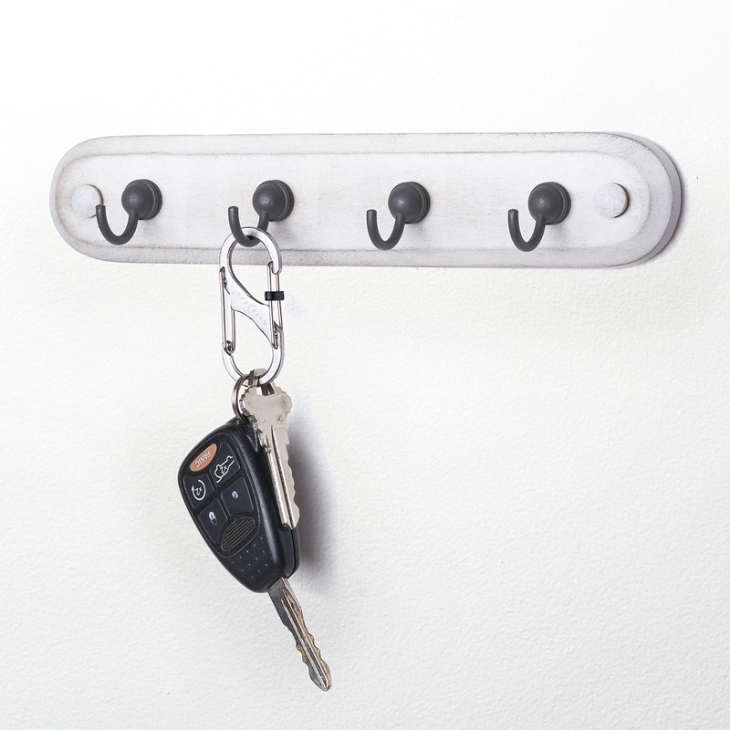 Spectrum Four Hook Rack Modern Entryway Organizer & Wall Décor,