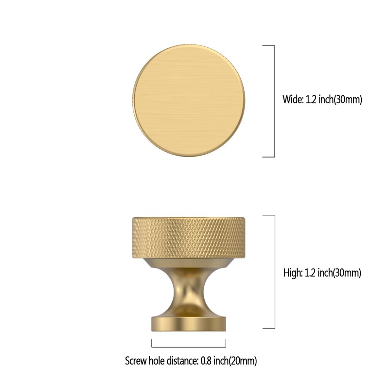 Coinkoly 10 Pack Champagne Bronze Knurled Cabinet Knobs Kitchen Champagne