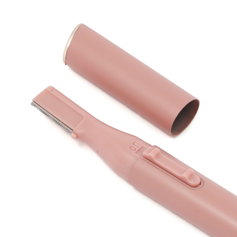 Francfranc Salon Compact Shaver Pink Face Shaver with Eyebrow Comb
