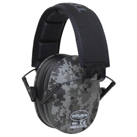 TITUS 2-Series Premium Low Profile Earmuffs, ANSI Rated, High NRR Noise Reduction, Durable Sport Band, Hearing Protection PPE