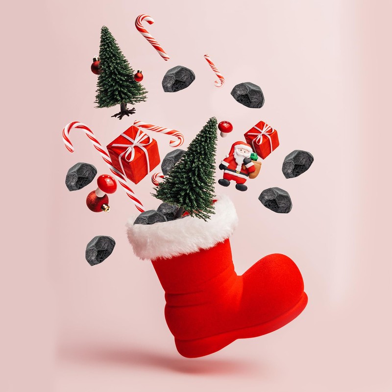 Fruidles Christmas Coal Chocolate Milk Double Crispy Coal, Party Bag