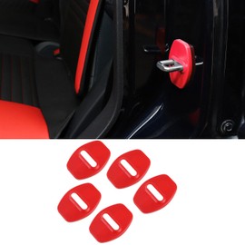 Xomzema Door Lock Covers, Car Doors Lock Protector Latches Cover Decoration Door Buckle Covers Interior Accessories for Ford Bronco Offroad 2/4D 2021 2022 2023 2024 2025, Red