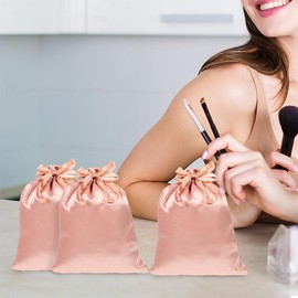 Beavorty 10pcs Silky Drawstring Pockets Satin Wig Bags Wig Travel Drawstring Wig Bags Wig Satin Bags with Drawstring Wig Packaging for Business Wig Storage Satin Bags Wig Storage