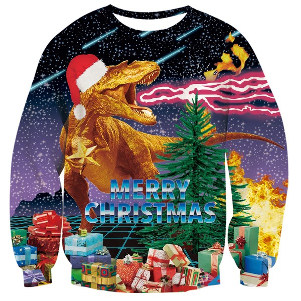 RAISEVERN Unisex Men Women Funny Ugly Christmas Jumpers 3D Printed