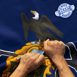 Anley Rip-Proof Double Sided 3-Ply Pennsylvania State Flag 3x5 Foot - Vivid Color, Canvas Header and Wrinkle Resistant - The Strongest, Longest Lasting Pennsylvania PA Flags 3 X 5 Ft