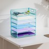 Marbrasse 2 Pack Desk Organizer with Handle, 6 Tier Paper