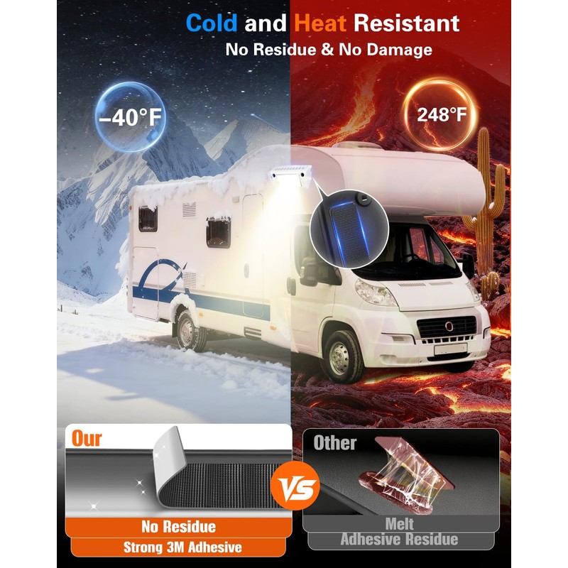 Heavy-Duty Hook and Loop Strips Adhesive: 4 Sets Heat Resistant