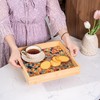 PEMAR 12.2" Square All Bamboo Serving Tray with Handle for
