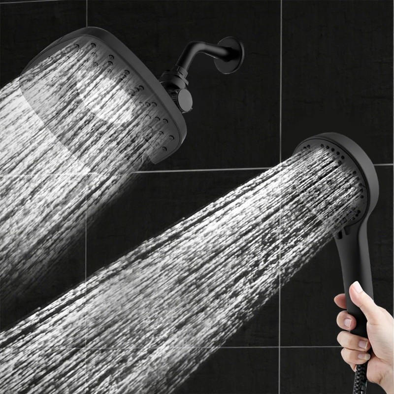 Botare Black Shower Head with Handheld Spray Combo 2 in