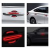 URSOQGUY 8pcs Carbon Fiber Car Door Handle Sticker with Reflective