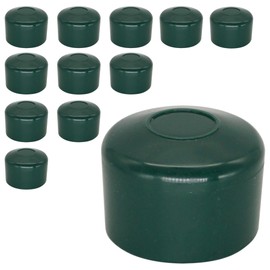 SKIR'CO RAL 6005 Fence Post Caps Round 45 mm Green Plastic Caps for Round Fence Posts Fence Post Covers Moss Green (Pack of 12)