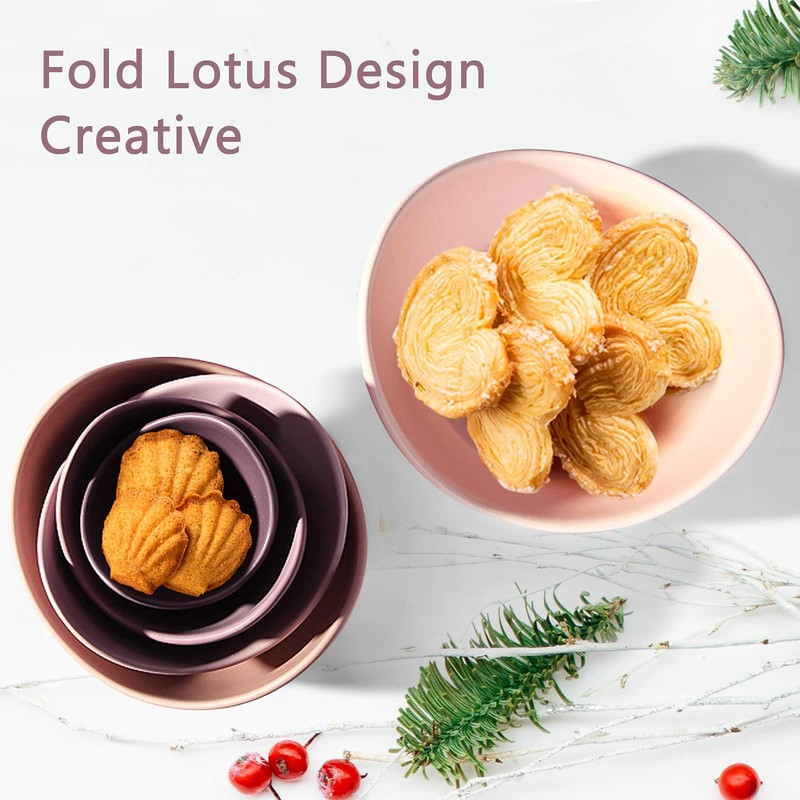 Notakia Salad Decorative Bowls Lotus Shaped Pasta Bowls Dishwasher Safe,