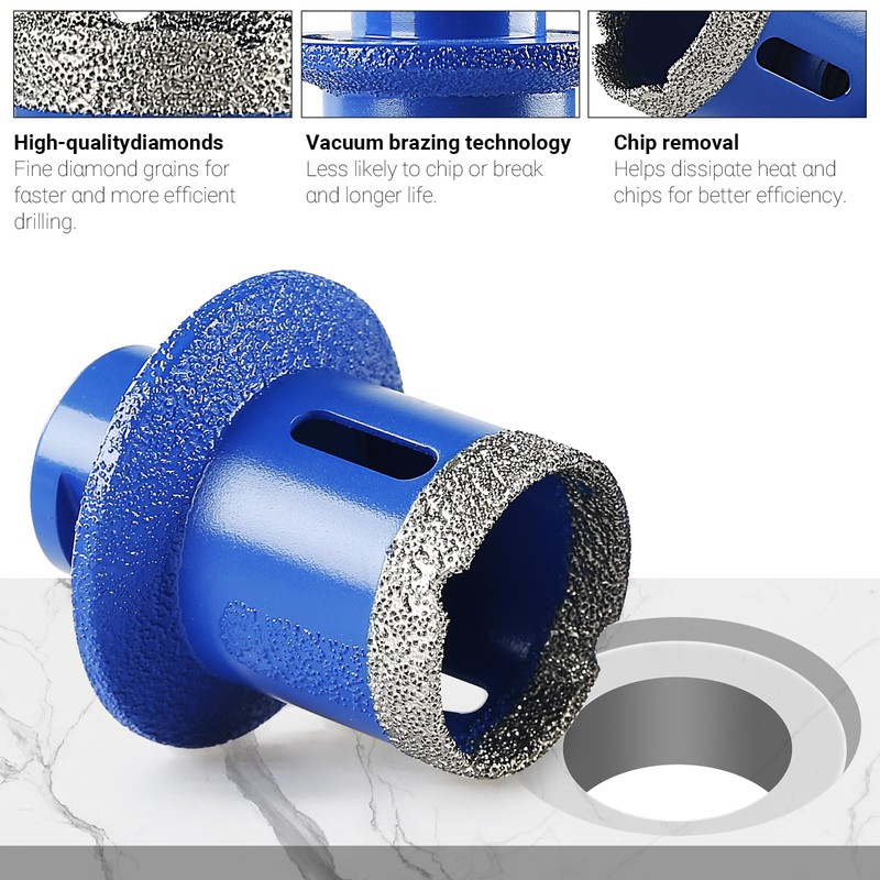 LOZLIN 45mm Diamond Core Drill Set - Double-Layer Cooling Basin