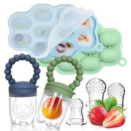 KOSMOX Chupon para Fruta, Mordedera para Bebe Congelar Libre de BPA, Bandeja Congeladora de Alimentos para Bebés, Chupones para bebe 0 a 3 Meses, Chupones para Alimentacion Complementaria, Fresh Food Feeder