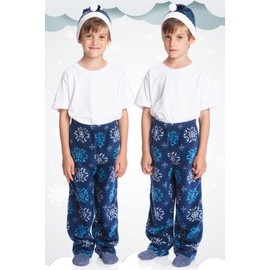 Mad Dog Concepts Matching Christmas Pajamas Pants for Family Set of Pajama Bottom and Santa Hat, X-Large, Standard, Christmas Blue