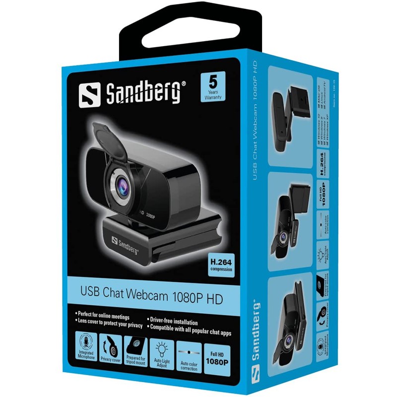Sandberg 134-15 Webcam 2MP 1920 x 1080 Pixels USB 2.0