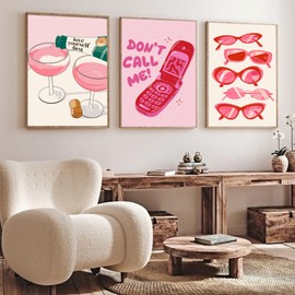 F.NIMAGOP 6 Packs Vintage Paint by Numbers Kit for Adults,DIY Acrylic Watercolor Oil Painting by Number On Canvas Without Frame,Retro Funny Drinks Paint by Numbers Kit for Home Wall Decor 8x12inch