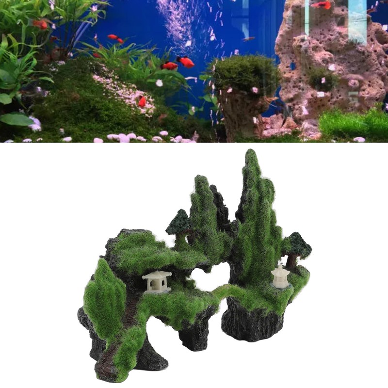 Moss Rockery Aquarium Decoration Artificial Moss Rockery Ornament for Aquarium