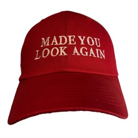 Made You Look Again - Embroidered Polo - Dad Style Ball Cap Red with White Stitching