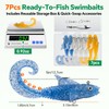 POWJOY 5in Pre-Rigged Curly Tail Swimbaits with Hidden Hook &