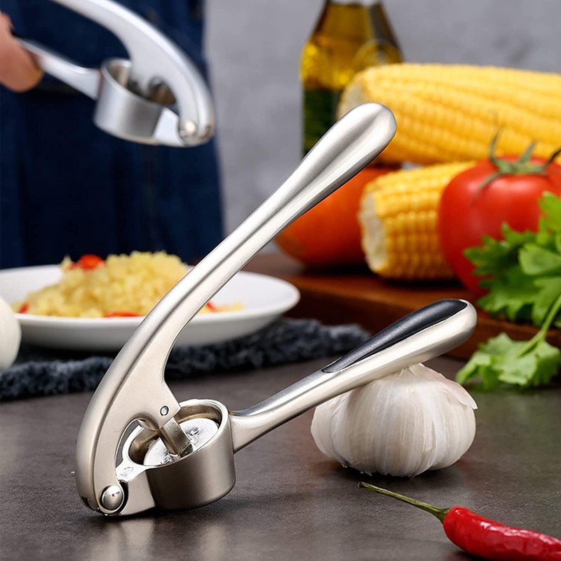 Garlic Press, Stainless Steel Garlic Cutter, Robust Durable Garlic Mill,