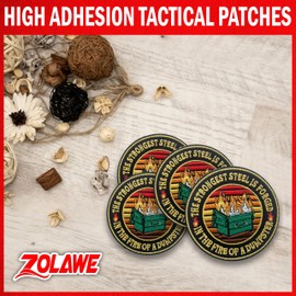 Zolawe The Strongest Steel is Forged in The Fire of a Dumpster Patch, 3 Inches Sew On Iron On Patches Embroidery Patches for Clothes Backpacks Hats Jeans Bags, Funny DIY Iron On Patch for Boys Girls