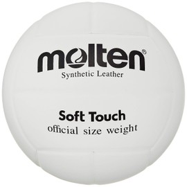 Molten MTV4SLW Volleyball Soft Touch No. 4 Ball, Artificial Leather, White