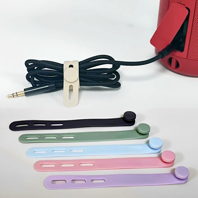 Orirya 結束バンド ケーブルバンド シリコン ケーブル 収納 便利グッズ シリコンバンド ケーブルクリップ 繰り返し