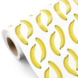 WRAPAHOLIC Banana Wrapping Paper Roll - Mini Roll - 17 Inch x 16.5 Feet - Bright Banana Tropical Fruits Wrapping Paper for Birthday, Baby Shower, Wedding, Spring Summer Party