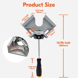 4 Pack Right Angle Clamp, Single Handle 90° Aluminum Alloy Corner Clamp, With Adjustable Swing Jaw 90° degree corner clamps for welding, woodworking