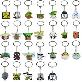 YUANHUISHENG 26PCS Baby Yoda KeyChains Party Favors Set, Baby Yoda Merchandise Classroom Exchange and Game Prizes Gift for Kids Boys and girls