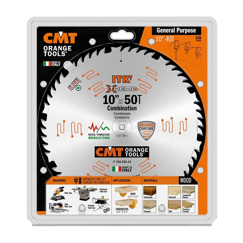 CMT 256.050.10 ITK XTreme Industrial Combination Saw Blade, 10-Inch x