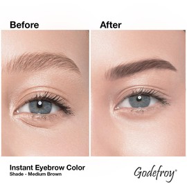 Godefroy Fast Acting Temporary Instant Brow Color, 3 Applications Per Package, Salon Quality Results, Dark Brown
