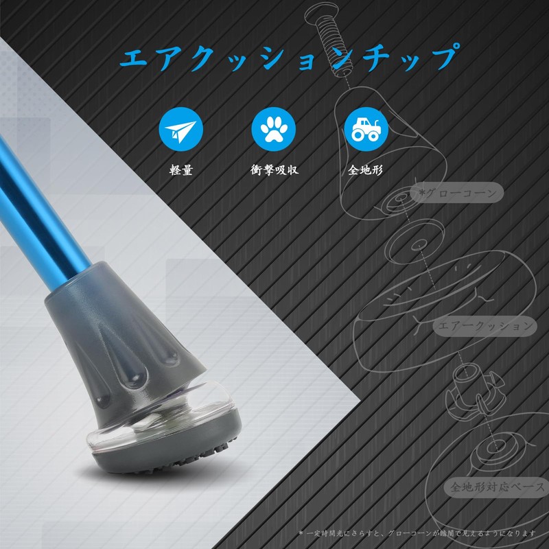 HEALTHBAZAAR すべての地形の杖 - 折りたたみ杖 - 杖 男性用と女性用- つえ 高齢者 の軽量