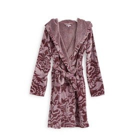 Vera Bradley Women's Plush Fleece Robe (Extended Size Range), Java Mulled Wine Tonal, XX Large - XXX Large